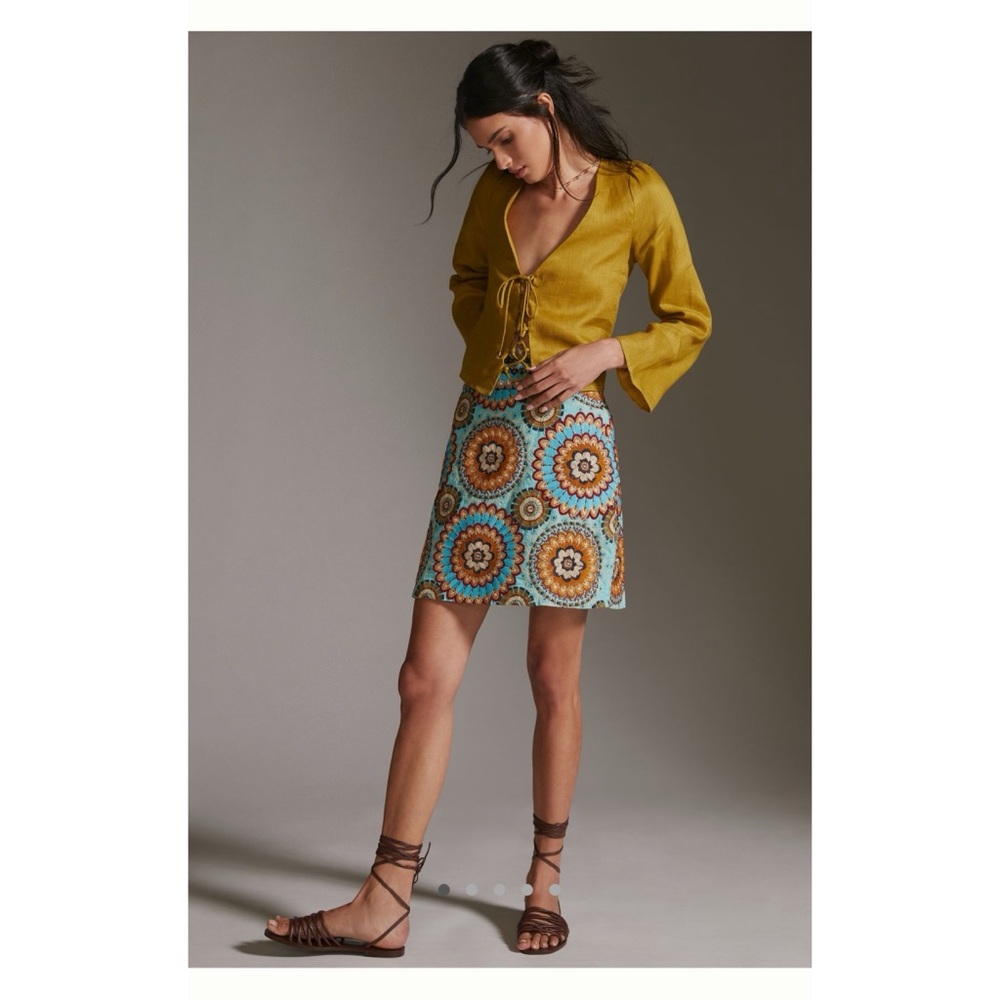 Farm Rio x Anthropologie Deco Mini Skirt